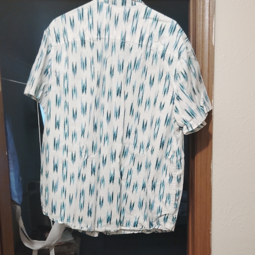Stylish White and Blue Men's Shirt
